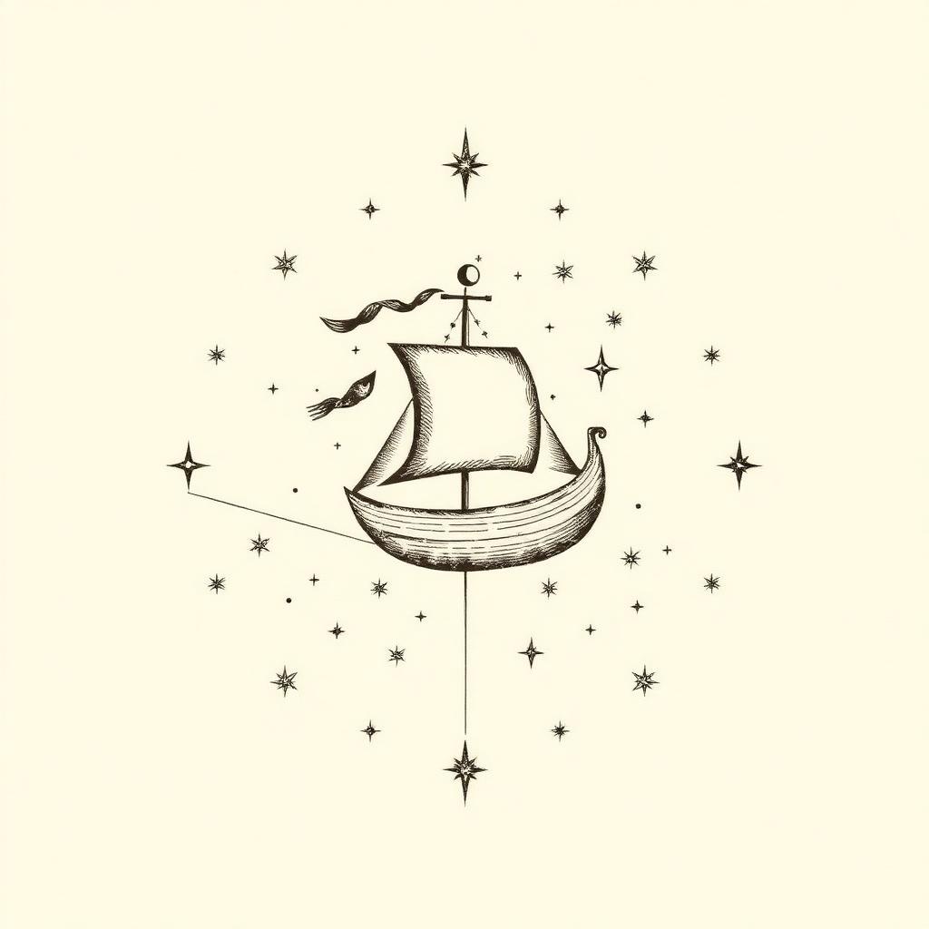 A celestial vessel drifting through a starfield — an emblem of the Septra Oracle